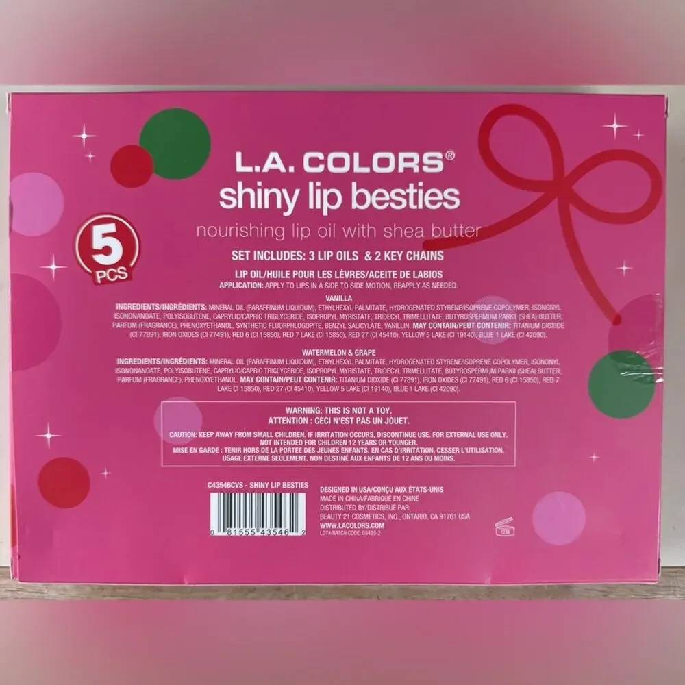 NEW L.A. Colors Shiny Lip Besties Nourishing Lip Oil Set